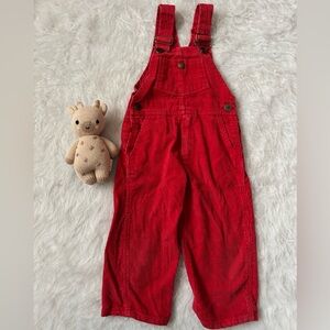 Vintage Sears Toddler Red Corduroy Overalls